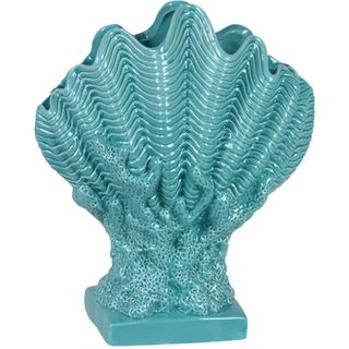 Urban Trends Collection Blue Ceramic Seashell (CeramicDimensions 12.13 inches x 6.57 inches x 14.57 inches high UPC 877101400073For Decorative purposes only)