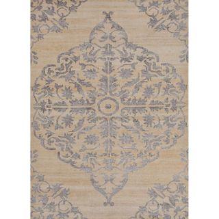 Hand knotted Transitional Tone On Tone Gray/ Black Rug (8 X 11)