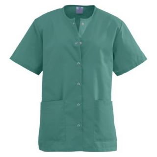 Medline Ladies Snap Front Scrub Top with Two Pockets   Emerald (Large)