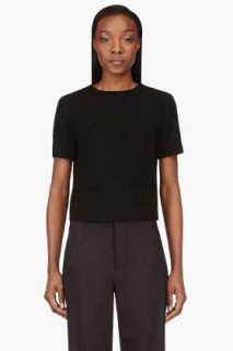 T By Alexander Wang Black V_back Suiting Blouse