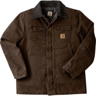 Carhartt Sandstone Traditional Quilt Lined Coat   Dark Brown, 4XL Tall, Model#