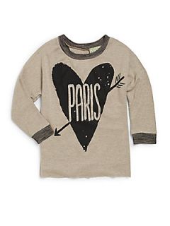 Girls Paris Heart Sweater   Taupe