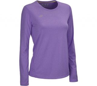 Womens New Balance Heathered Long Sleeve WRT3320   Amethyst Long Sleeve Shirts