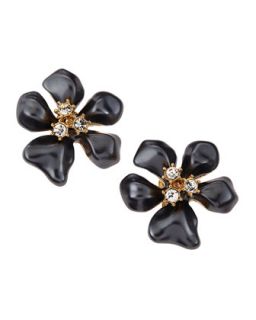 Crystal Studded Pearly Flower Earrings