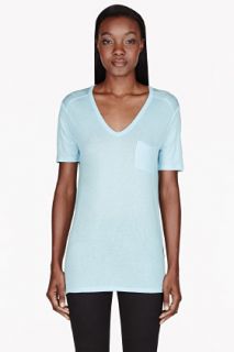 T By Alexander Wang Pale Blue Sky Classic Pocket T_shirt