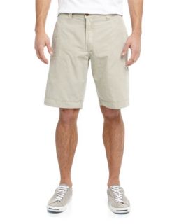 Reversible Plaid/Solid Twill Shorts, Flamingo