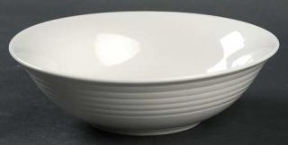 Oneida Kenley Soup/Cereal Bowl, Fine China Dinnerware   All White,Embossed Rings