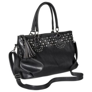 Mossimo Studded Satchel Handbag with Removable Crossbody Strap   Black