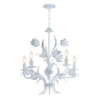 Southport 5 light White Floral Chandelier