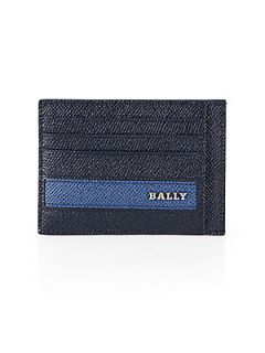 Bally Leather Card Case   Dark Blue