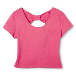 Xhilaration Juniors Bow Back Cropped Tee   Coral XS(1)