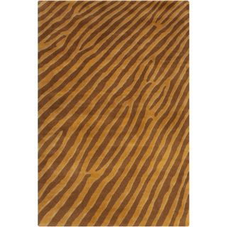 Filament Brown Abstract Wool Area Rug (5 X 76)