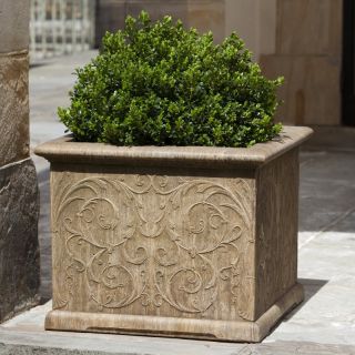 Campania International Arabesque Square Cast Stone Planter   P 515 AL