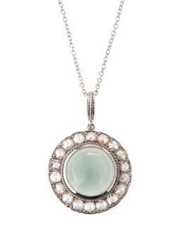 Aqua Diamond Pendant Necklace