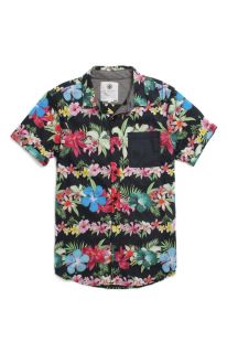 Mens On The Byas Shirts   On The Byas Fleured Lines Short Sleeve Woven Shirt