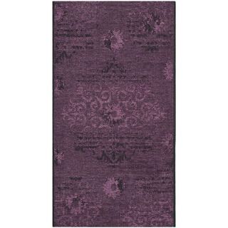 Safavieh Palazzo Black/ Purple Polypropylene/ Chenille Rug (3 X 5)