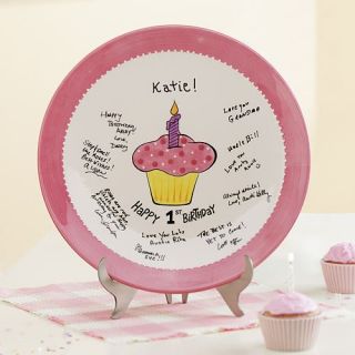 Lil Cupcake 1st Birthday Signature Plate   Pink