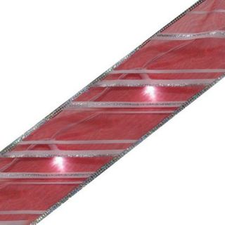 LED Battery Operated Lighted Ribbon Candy Stripe   White/Red