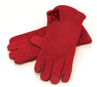 Lodge 13.5 in Camp Gloves w/ 400 Degree Heat Protection, Red Leather