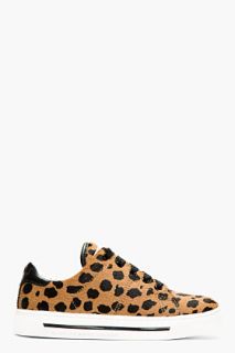 Marc By Marc Jacobs Brown Spotted Calf Hair Low Top Sneakers