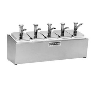 Grindmaster   Cecilware Condiment Rail, 5 Metal Pumps, 2.5 qt Jars, Covers, Non Insulated