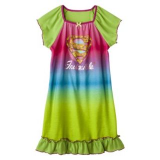Superman Toddler Girls Short Sleeve Nightgown   2T Green