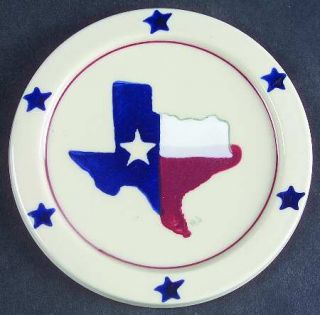 Hartstone Texas Proud Coaster, Fine China Dinnerware   Blue Stars&Rings,Texas Ma
