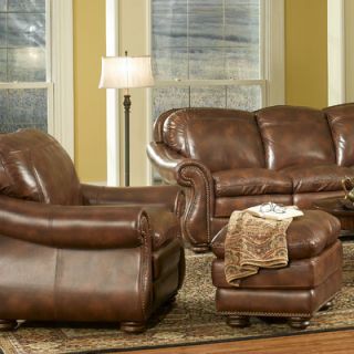 Leather Italia U.S.A. Duplin Club Chair and Ottoman 1831 S9913 012941