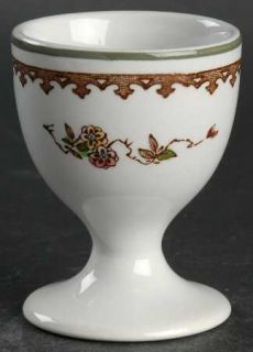 Wedgwood Old Chelsea Single Egg Cup, Fine China Dinnerware   Green&Maroon Bands,