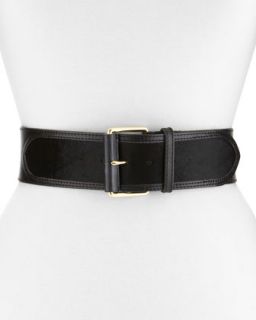 Calfhair Inset Wide Hip Belt, Black