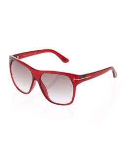 Frederico Square Sunglasses, Shiny Red