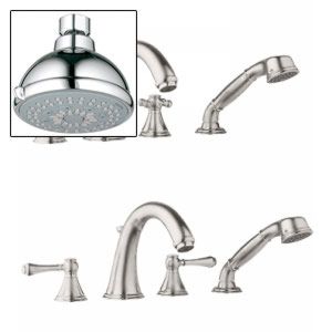 Grohe 25 506 EN0 27682000 Geneva Roman Tub Filler with Personal Hand Shower with