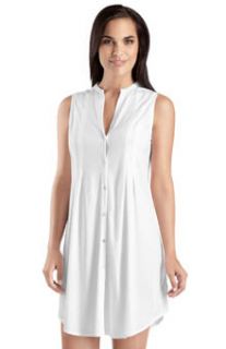 Hanro 7952 Cotton Deluxe Button Front Tank Gown