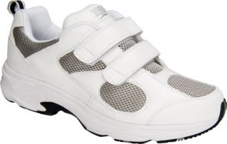 Mens Drew Lightning II V   White Leather/Grey Mesh Velcro Shoes