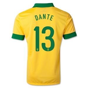 Nike Brazil 2013 DANTE Home Soccer Jersey