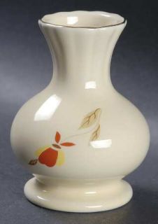 Hall Autumn Leaf Bud Vase, Fine China Dinnerware   Orange/Yellow Flowers,Brown&T