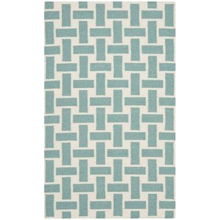 Safavieh Hand woven Moroccan Dhurrie Turquoise Wool Rug (3 X 5)