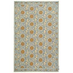 Hand hooked Chelsea Bliss Ivory Wool Rug (89 X 119)