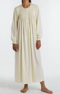 P Jamas Isabel Isabel Smocked Long Sleeve Nightgown