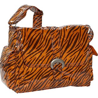Tiger Fur Laminated Buckle Bag   Black/Orange