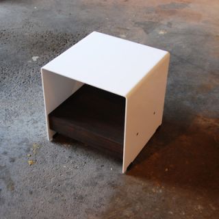 Sarabi Studio Plate Steel Cubic Table with Shelf 2005