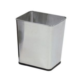 Rubbermaid 13 1/2 Steel Wastebasket   7 1/4 gal Capacity, Stainless