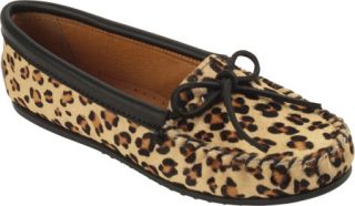 Womens Minnetonka Full Leopard Moc   Taupe Hair on Leather Casual Shoes