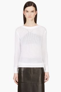 Helmut Lang White Space Knit Sweater