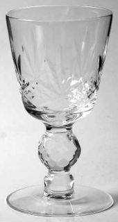 Unknown Crystal Unk189 Wine Glass   Cut, Cut Ball Stem