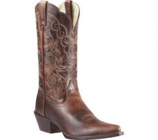 Womens Ariat Heritage Western J Toe   Sassy Brown Full Grain Leather Boots