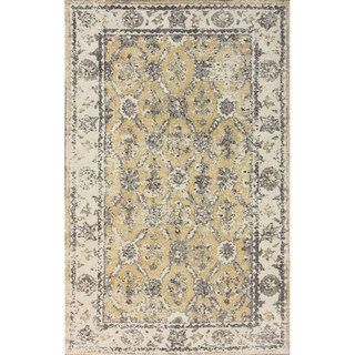 Nuloom Traditional Border Ivory Microfiber Rug (6 X 9) (IvoryPattern BorderTip We recommend the use of a non skid pad to keep the rug in place on smooth surfaces.All rug sizes are approximate. Due to the difference of monitor colors, some rug colors may