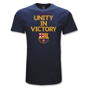 Euro 2012   Barcelona Unity in Victory Soccer T Shirt (Navy)