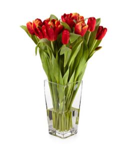 Tall Tulip Faux Floral Arrangement, Red/Orange