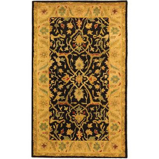 Handmade Mahal Black/ Beige Wool Rug (3 X 5) (BlackPattern OrientalMeasures 0.625 inch thickTip We recommend the use of a non skid pad to keep the rug in place on smooth surfaces.All rug sizes are approximate. Due to the difference of monitor colors, so